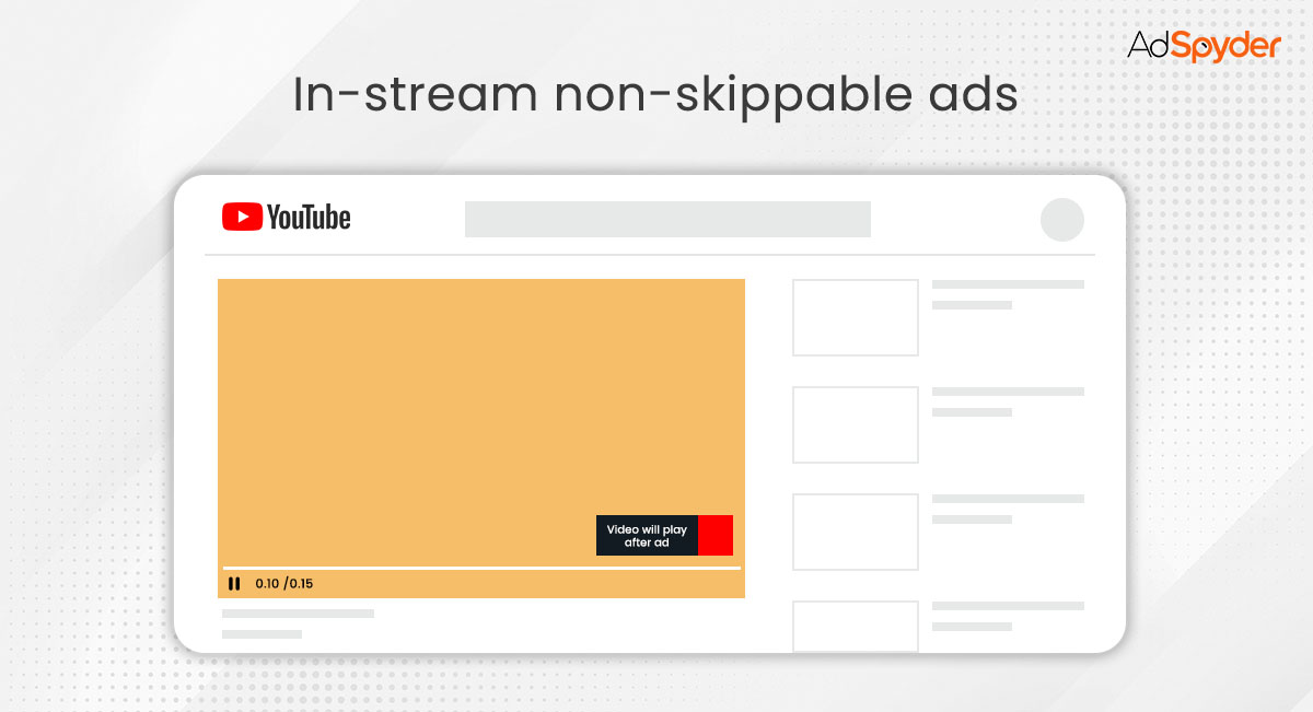 In-stream non-skippable ads