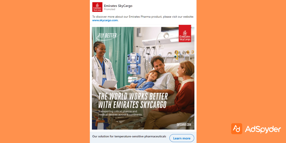 Emirates SkyCargo: Top LinkedIn ad examples