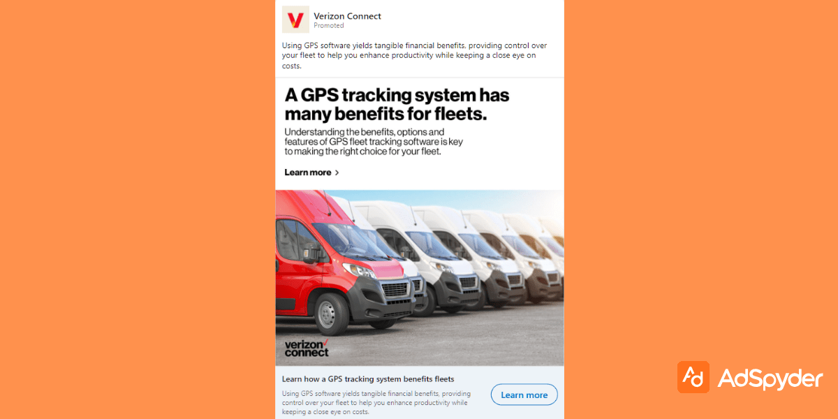 Verizon Connect: Top LinkedIn ad examples